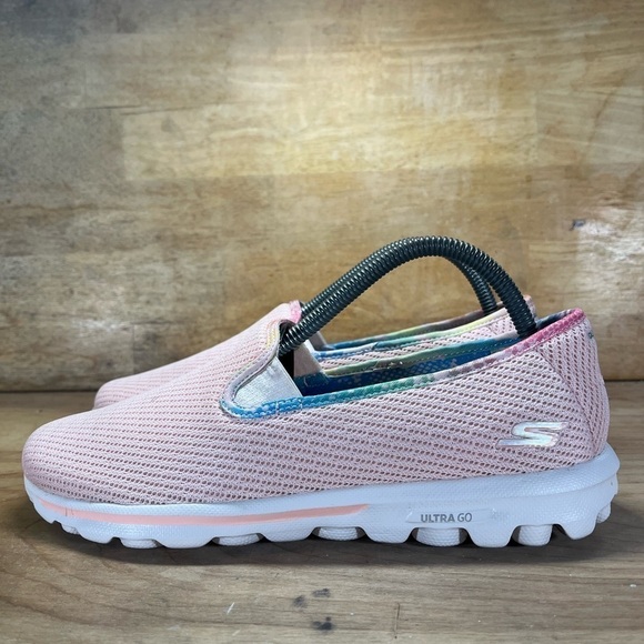 Skechers Goga Mat Ultra Go Womens Sz 9 Slip On Shoes Sneakers Light Pink 124788 - Picture 3 of 8